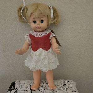 Horseman 11 Inch 1969 Blonde Doll with Red and White Dress